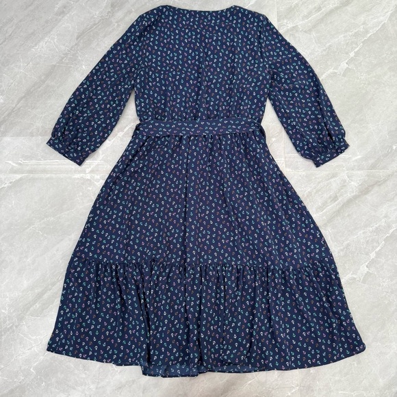 Women’s Talbots Anchor Print Flounce Hem Fit & Flare Notch Neck Dress Size 4 - Picture 10 of 16